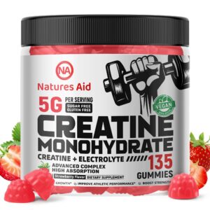 Version 1.0.0 Gomitas de creatina Natures Aid en frasco