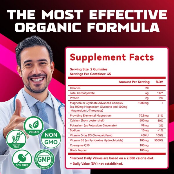 Etiqueta del suplemento de magnesio glicinato