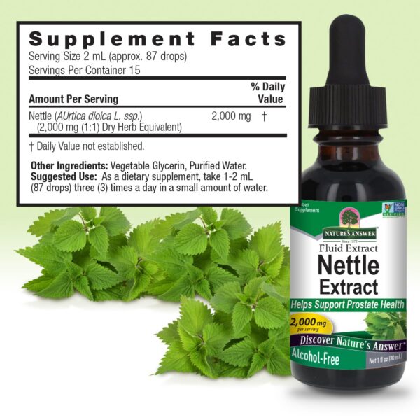 Version 1.0.0 Nature's Answer extracto ortiga caja y frasco