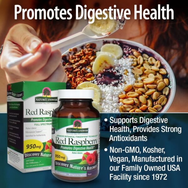 Nature's Answer frambuesa roja cápsulas veganas
