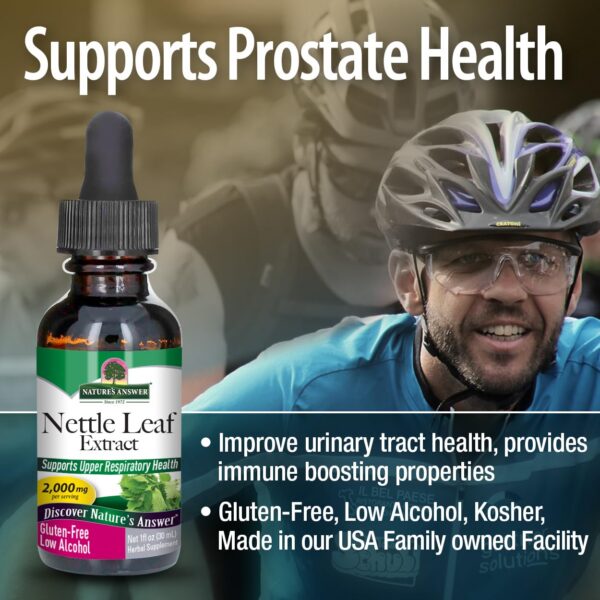 Nature's Answer extracto hojas ortiga 1 onza vista de lado