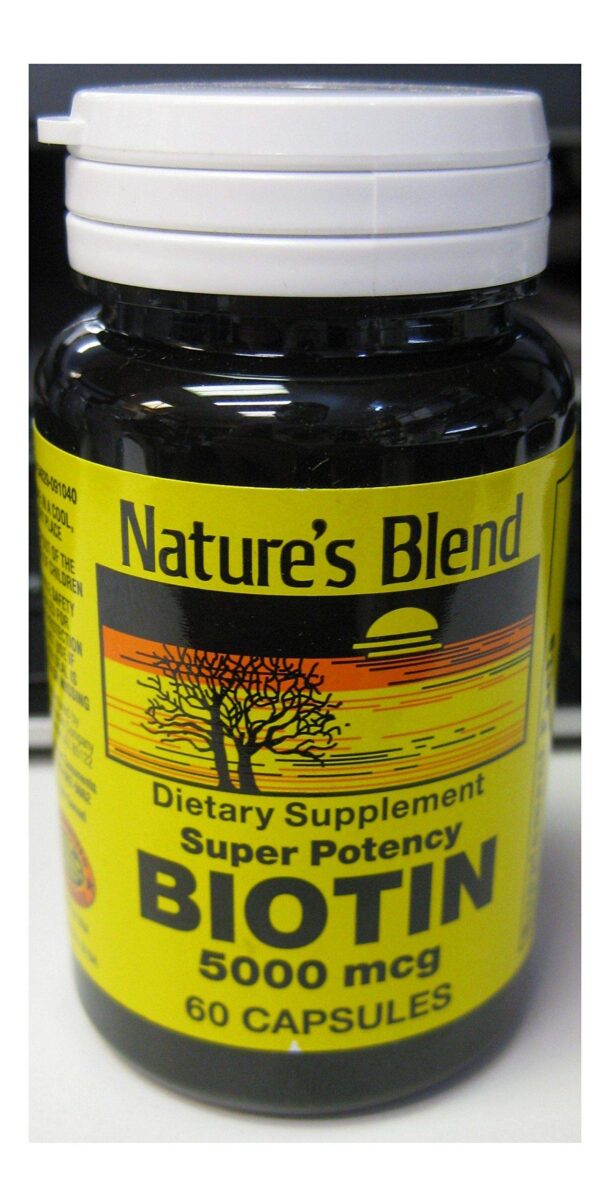 Version 1.0.0 Natures Blend cápsulas de biotina B 5000 mcg 60 unidades