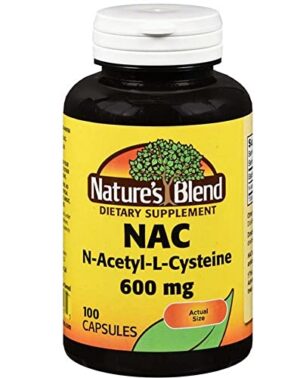 Botella Nature's Blend NAC 600 mg antioxidante cápsulas