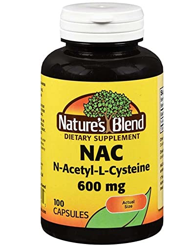Version 1.0.0 Botella Nature's Blend NAC 600 mg antioxidante cápsulas