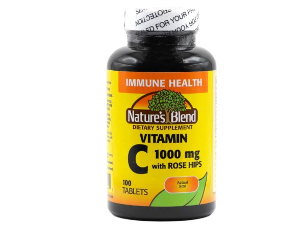 Nature's Blend Vitamina C con rosa mosqueta botella