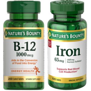 Frasco Nature's Bounty B12 y Hierro