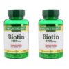 Nature's Bounty Biotina 5000 mcg botella frontal