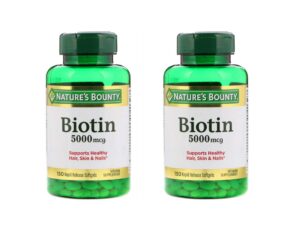 Nature's Bounty Biotina 5000 mcg botella frontal