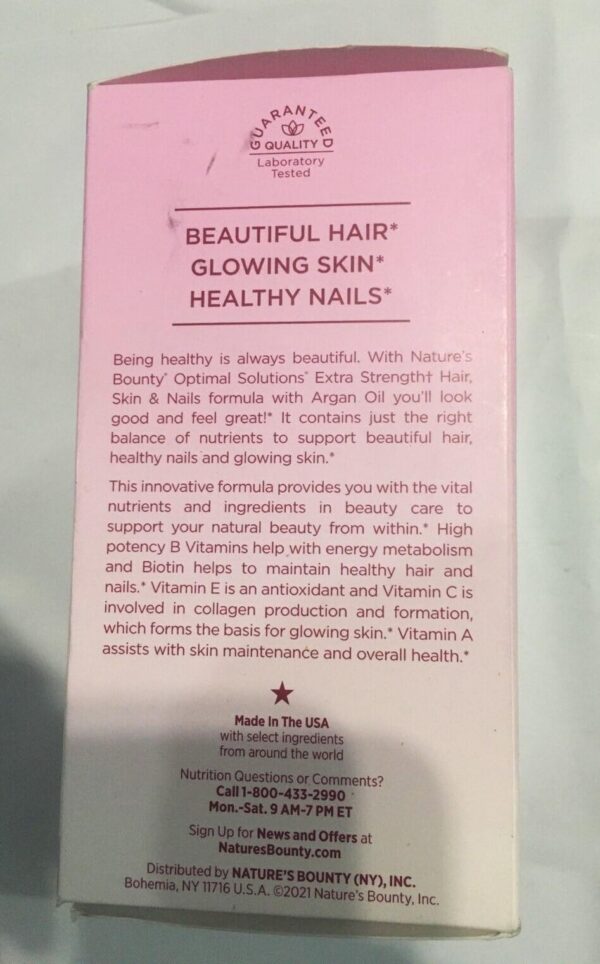 Etiqueta del producto Nature's Bounty Hair Skin Nails