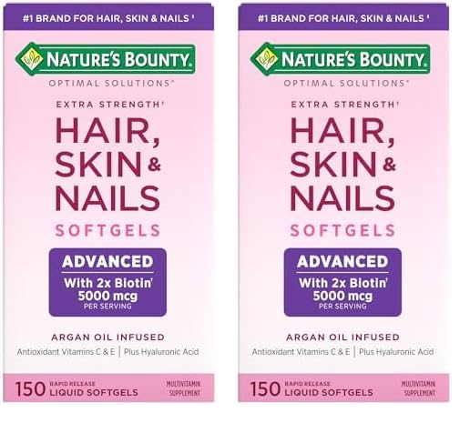 Nature's Bounty cabello piel uñas suplemento con biotina y ácido hialurónico