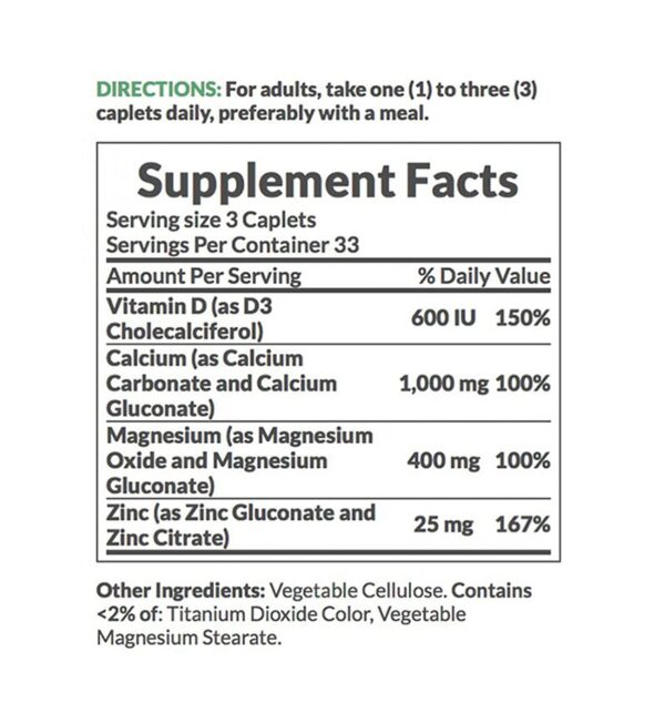 Frasco Nature's Bounty calcio magnesio zinc