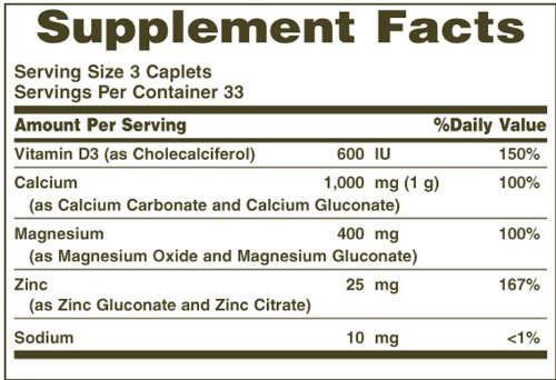 Version 1.0.0 Etiqueta del envase Nature's Bounty calcio magnesio zinc