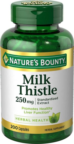 Frasco Nature's Bounty Cardo Mariano 250 mg 200 cápsulas