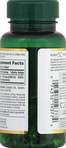 Etiqueta de vitamina D3 Nature's Bounty
