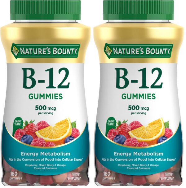 Nature's Bounty Gomitas B12 500 mcg - etiqueta frontal