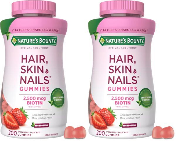 Nature's Bounty gomitas cabello piel uñas etiqueta