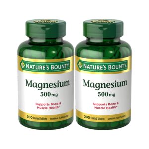 natures-bounty-magnesio-500-mg-tabletas-front Frente del envase Nature's Bounty Magnesio 500 mg