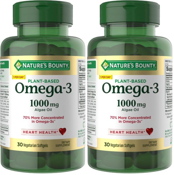 Nature's Bounty Omega-3 vegetal frasco frontal