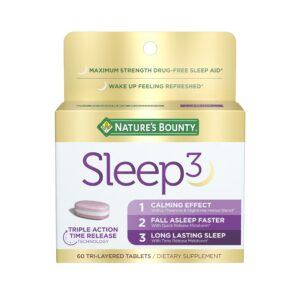 Nature's Bounty Sleep3 melatonina tabletas para dormir prolongado