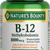 Frente del envase Nature's Bounty Vitamina B-12 Disolución rápida