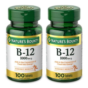 Frente de Nature's Bounty Vitamina B12 1000 mcg 100 tabletas