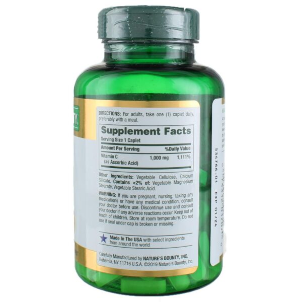 Etiqueta frontal Nature's Bounty Vitamina C 1000 mg
