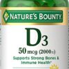 Nature's Bounty Vitamina D 2000 UI 240 softgels para huesos fuertes