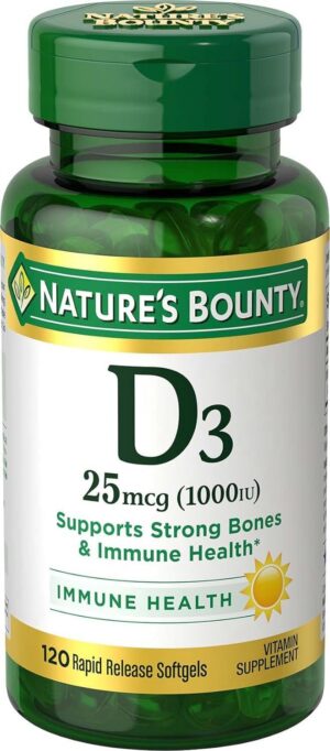 Version 1.0.0 Nature's Bounty Vitamina D3 1000 UI frasco