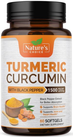 Nature's Choice cápsulas de cúrcuma curcumina 1500mg 60 unidades