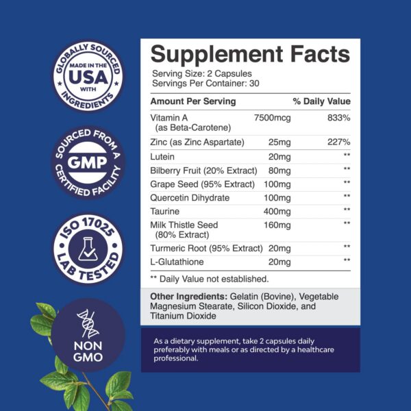Etiqueta del suplemento ocular