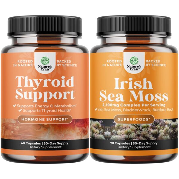 Version 1.0.0 Frente del empaque del bundle tiroides musgo marino