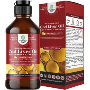 Frasco de cod liver oil islandes en gotero