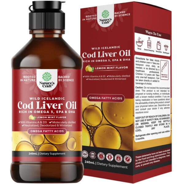 Version 1.0.0 Frasco de cod liver oil islandes en gotero