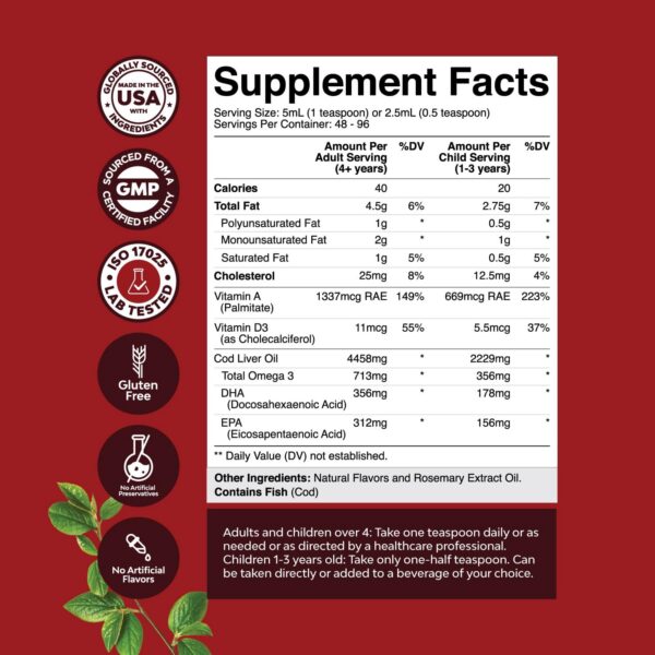 Version 1.0.0 Etiqueta de Cod Liver Oil liquido
