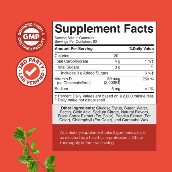 Version 1.0.0 Etiqueta frontal del producto D3 Natures Craft