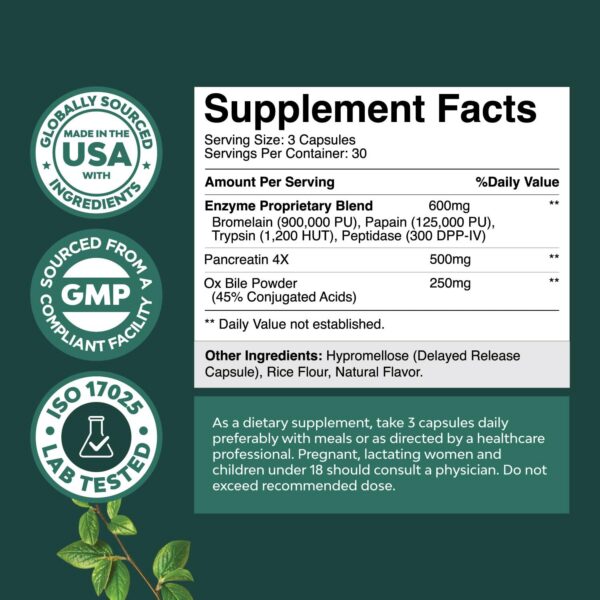 Version 1.0.0 Natures Craft etiqueta posterior con ingredientes