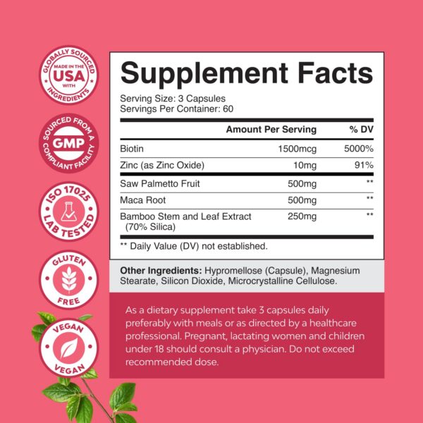 Version 1.0.0 Etiqueta frontal de Natures Craft biotina