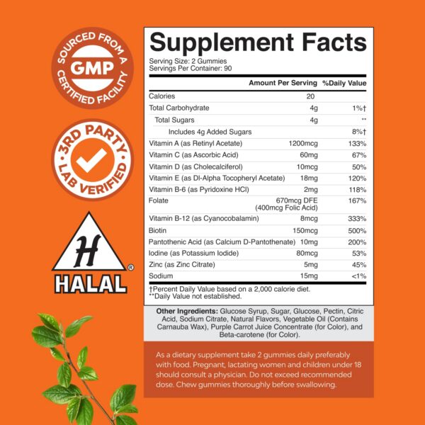 Etiqueta con luteína y zeaxantina en empaque