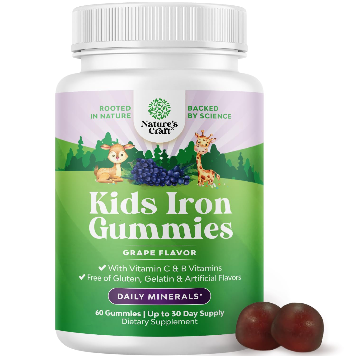 Natures Craft Iron Gummies B12 Folate Vitamin C