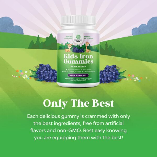 Gomitas de hierro para niños en frasco