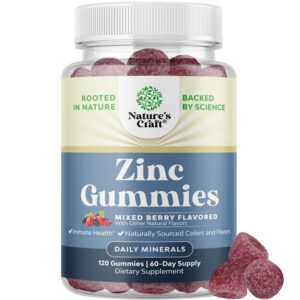 Frasco de gomitas zinc Natures Craft front