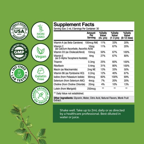 Gotero incluido para dosificar el suplemento infantil