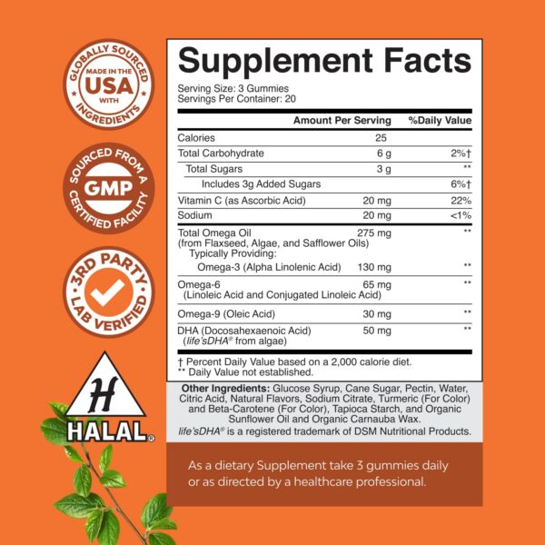 Gomitas Omega 3 Vegetarianas – etiqueta