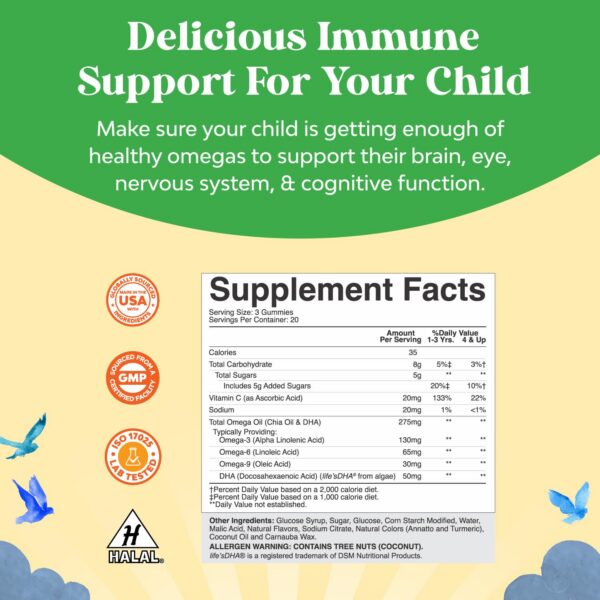 Etiqueta de Omega-3 gomitas para niños de Natures Craft