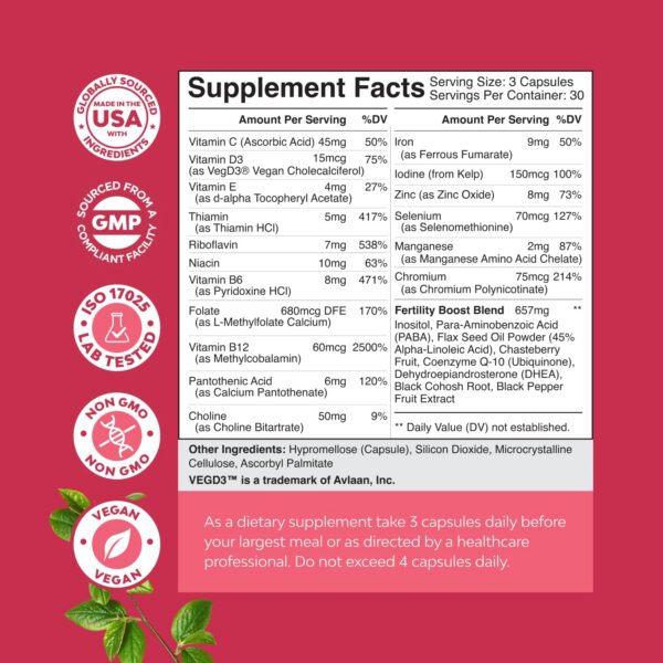 Etiqueta de Prenatal Vitamins for Women