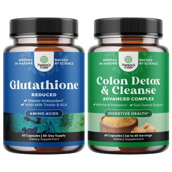 Suplemento de glutatión con cardo mariano y detox colon Natures Craft