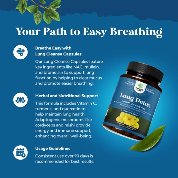 Natures Craft suplemento pulmonar con cura cúrcuma y ortiga