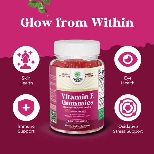 Envase de 90 gomitas de vitamina E