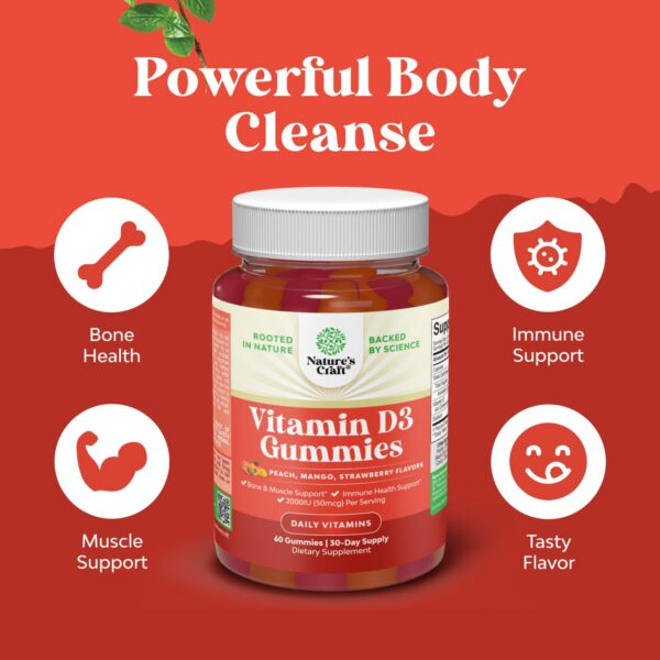 Gomitas de vitamina D3 en primer plano