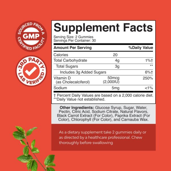 Gomitas de vitamina D3 2000 UI